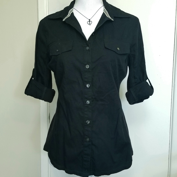 converse button up shirt womens